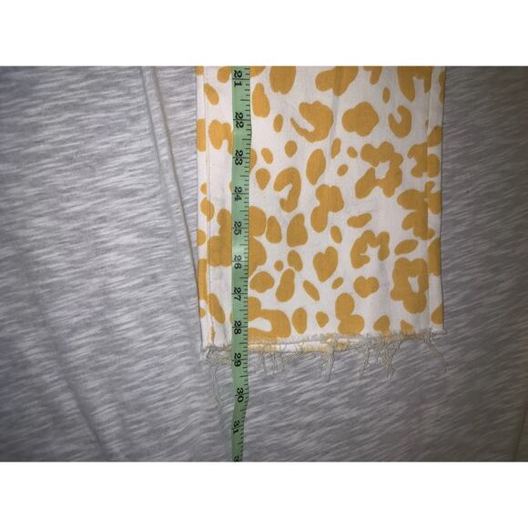 Mother Women's size 29 The Hustler Ankle Fray in Second Chance Yellow & White - Picture 11 of 11